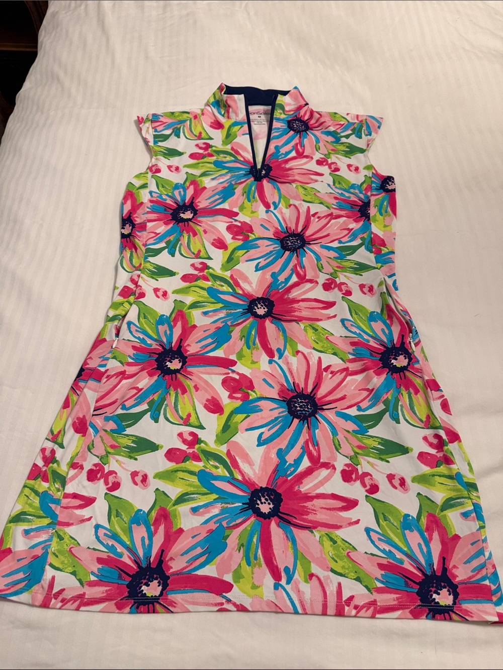 Floral Mini Dress in Pink & Blue